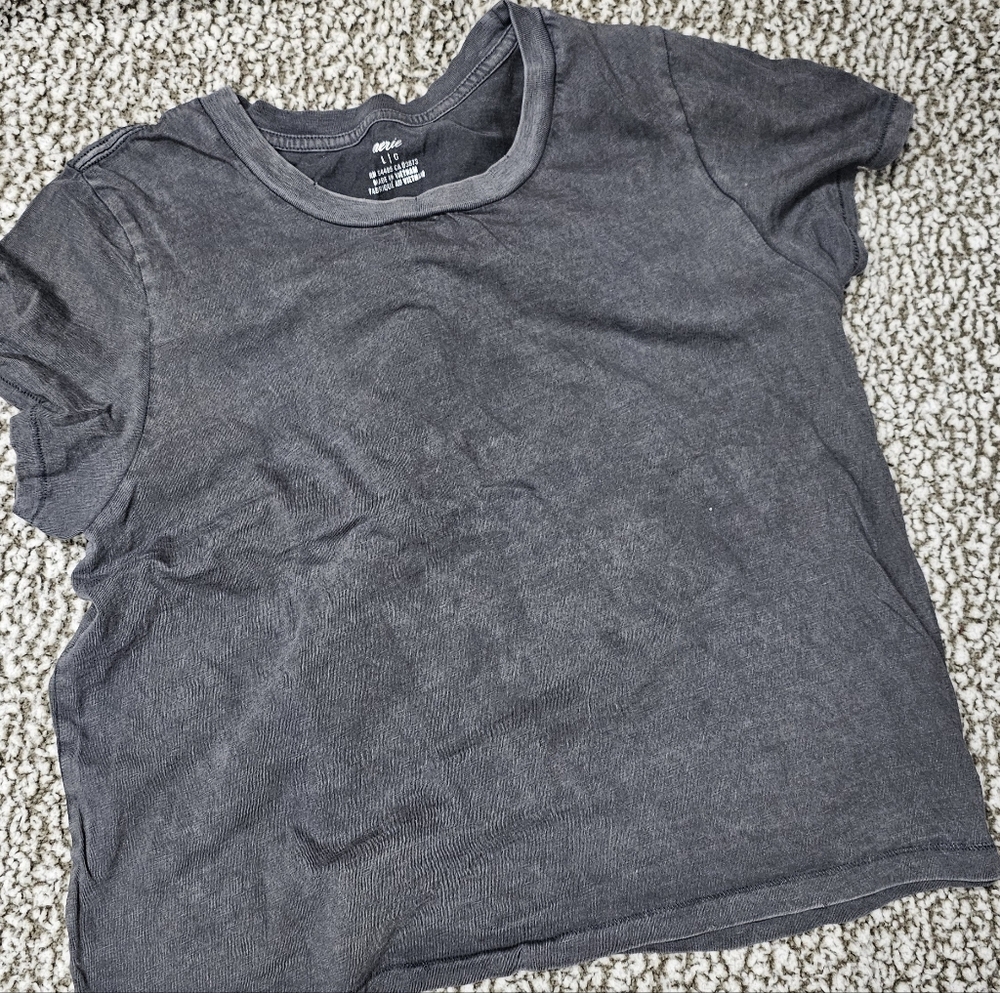Gray American Eagle Crew Neck T-Shirt